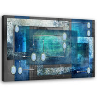 LEINWANDBILD Blaue Abstraktion 3d - Blau, Textil (90/60cm) - Feeby