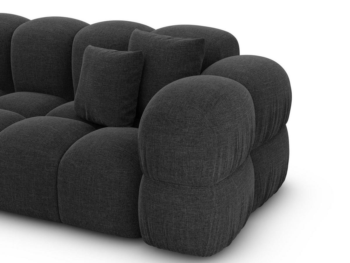 COUCH Monteverde L-Form Schwarz Strukturstoff - Schwarz, Textil (253/253cm)