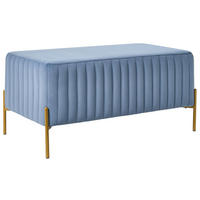 POLSTERBANK Samtstoff Blau Utah - Blau, Textil (91/43/47cm) - Beliani