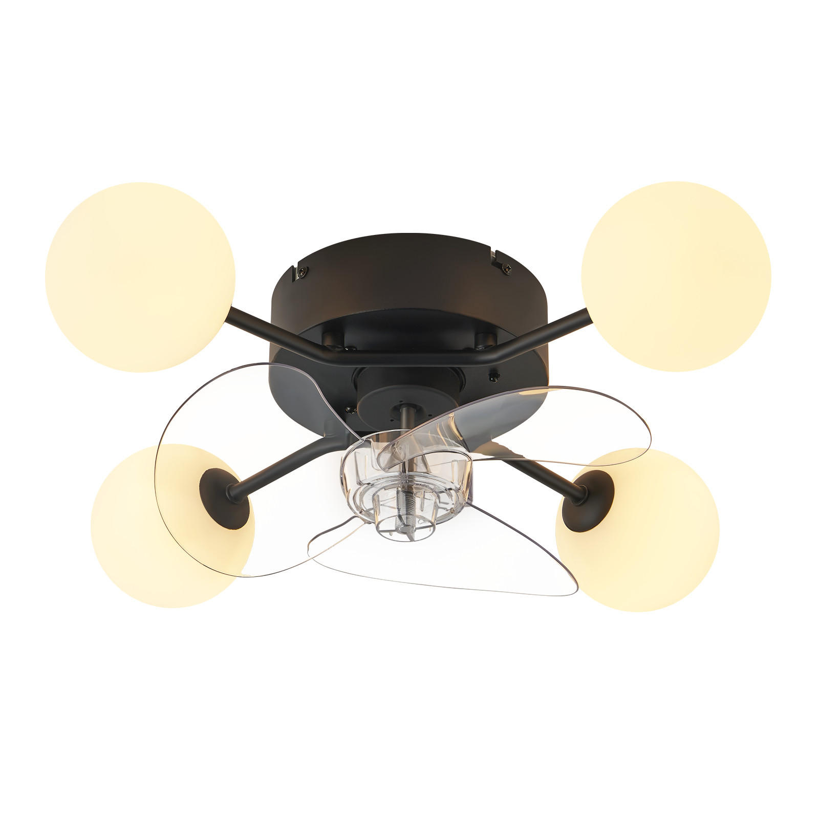 ZMH Deckenventilator Schwarz, Weiß 28x15x50 cm