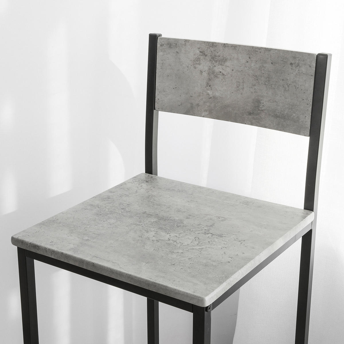 BARSTÜHLE 2er Set Grau - Grau, Holzwerkstoff (39/95/41cm) - SoBuy