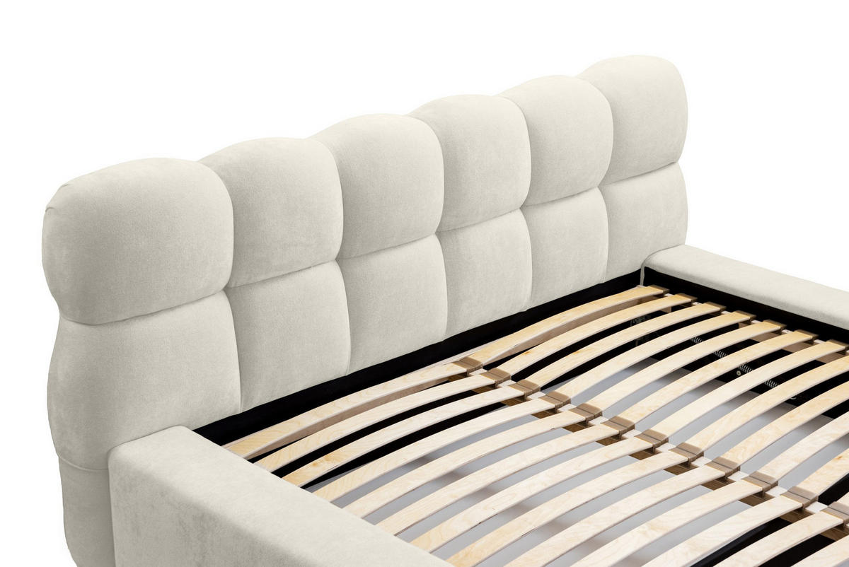 POLSTERBETT schenilen Struktur Paulon 140x200 cm, Creme - Creme, Textil (140/200cm) - Fedve