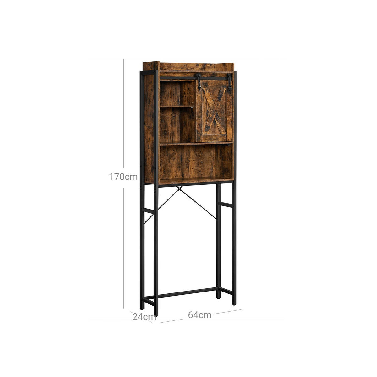 BADEZIMMERREGAL - Braun, Holzwerkstoff (24/171/64cm) - Hansiro