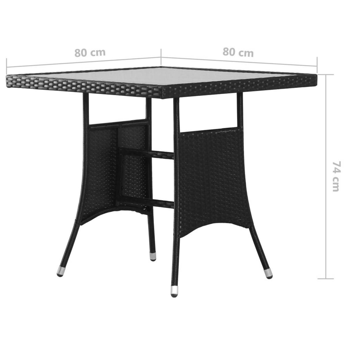 GARTENTISCH Tischmund 80/74/80 cm - Schwarz, Naturmaterialien (80/80/74cm) - ZMH