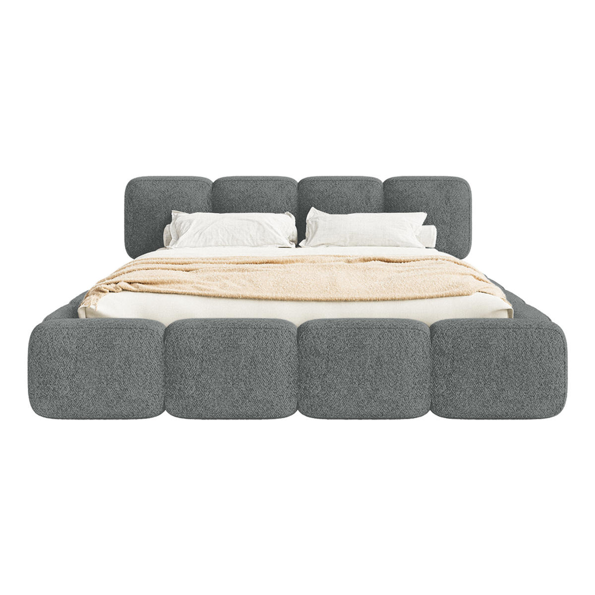 POLSTERBETT BALMONTE 140x200 cm, Dunkelgrau - Dunkelgrau, Textil (200/140cm) - Fedve