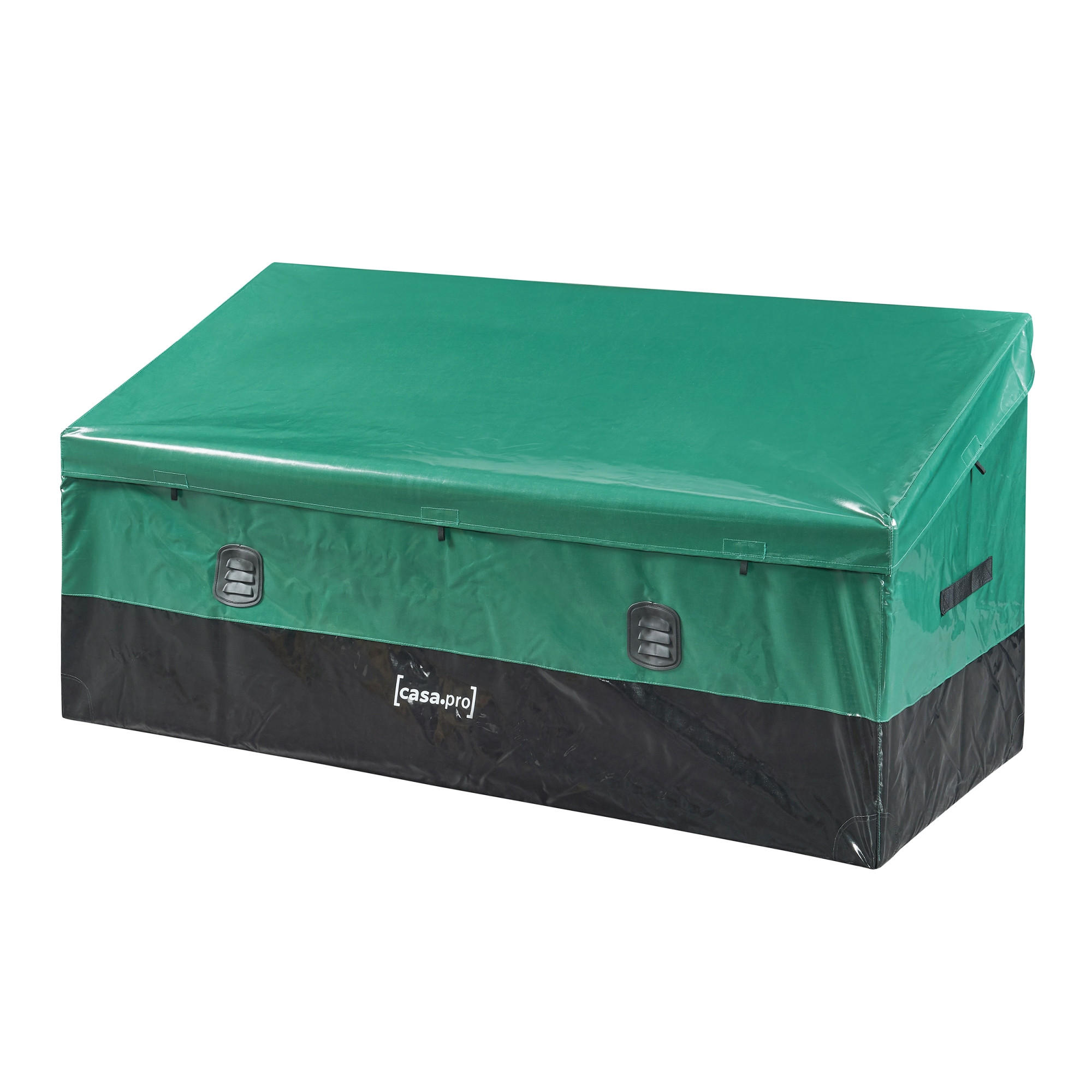 AUFBEWAHRUNGSBOX Alanno - Schwarz/Grün, Textil/Metall (155/75/64cm) - casa.pro