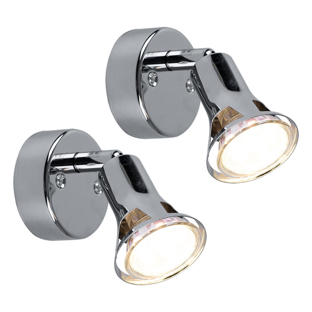 LED WANDLEUCHTE DANTE Chrom Silber 2er Set - Silberfarben, Metall (7/10/13cm)
