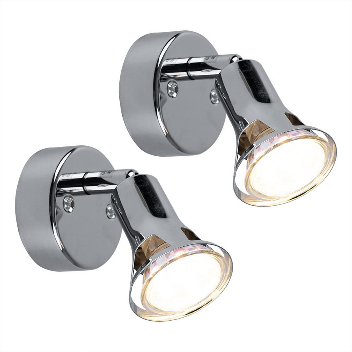 LED WANDLEUCHTE DANTE Chrom Silber 2er Set - Silberfarben, Metall (7/10/13cm)