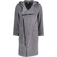 BADEMANTEL HERREN KAPUZE NEW ZIPPER 6516 ANTHRAZIT-SCHWARZ - 774 - Grau, Textil (Snull) - Cawoe