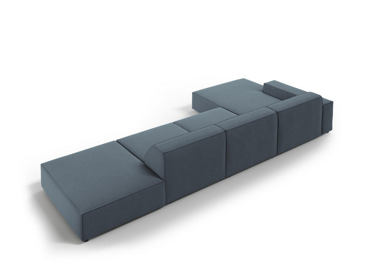 ECKSOFA links Jodie aus strukturiertem Stoff blau 5 Sitzplätze - Blau, Textil (166/341cm) - Micadoni