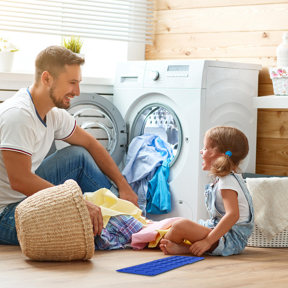 2XFALTBRETT - Dunkelblau, Kunststoff (58.8/70.1/0.2cm) - Relaxdays