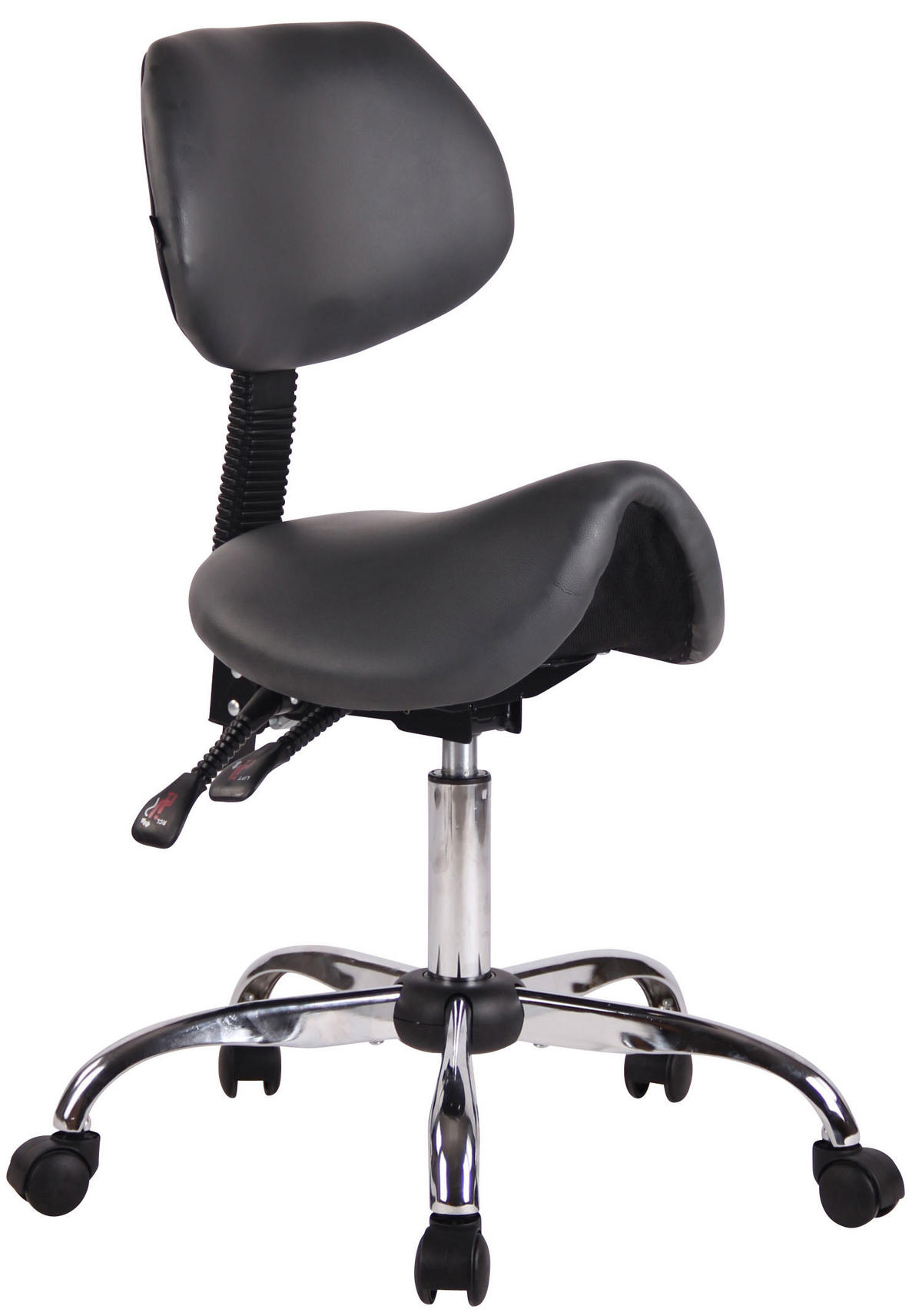 HOCKER Lederlook grau - Chromfarben/Grau, Textil/Metall (58/88/58cm) - CLP