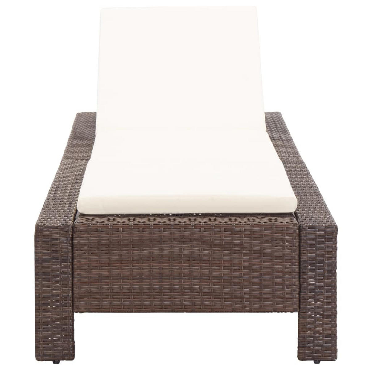 SONNENLIEGE mit Auflage Braun Poly Rattan - Braun, Kunststoff (75/35/220cm) - furnicato