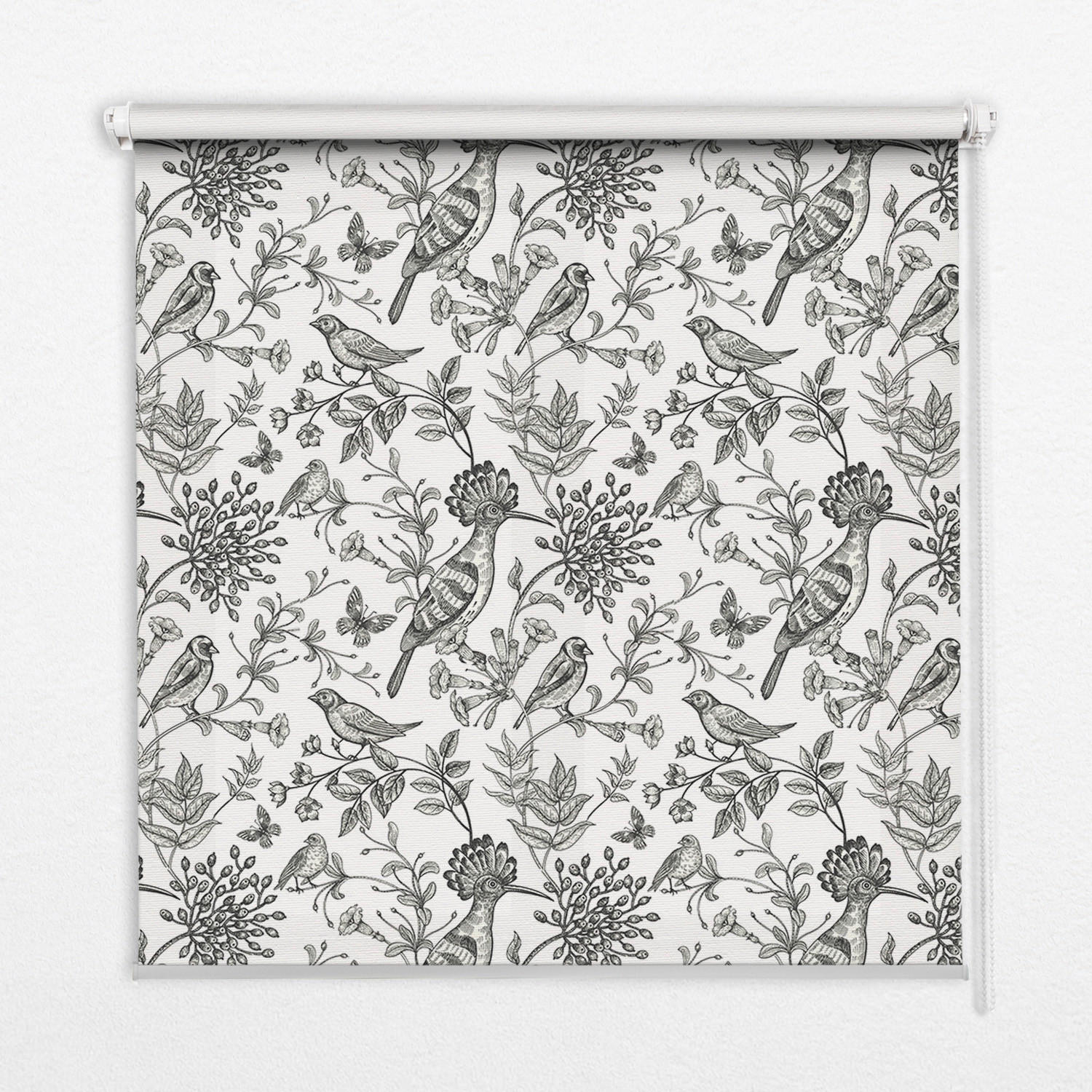 TULUP VNITŘNÍ roleta - okenní roleta - roleta - 90x180 cm - Kreslení ptáci a rostliny