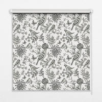 VNÚTORNÁ roleta - okenná roleta - roleta - 70x140 cm - Nakreslené vtáky a rastliny - sivá, plast (70/140/0.5cm) - TULUP