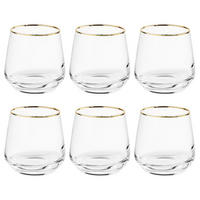 WASSERGLAS (6er Set) Touch Of Gold - Transparent, Glas (0.34L) - BUTLERS