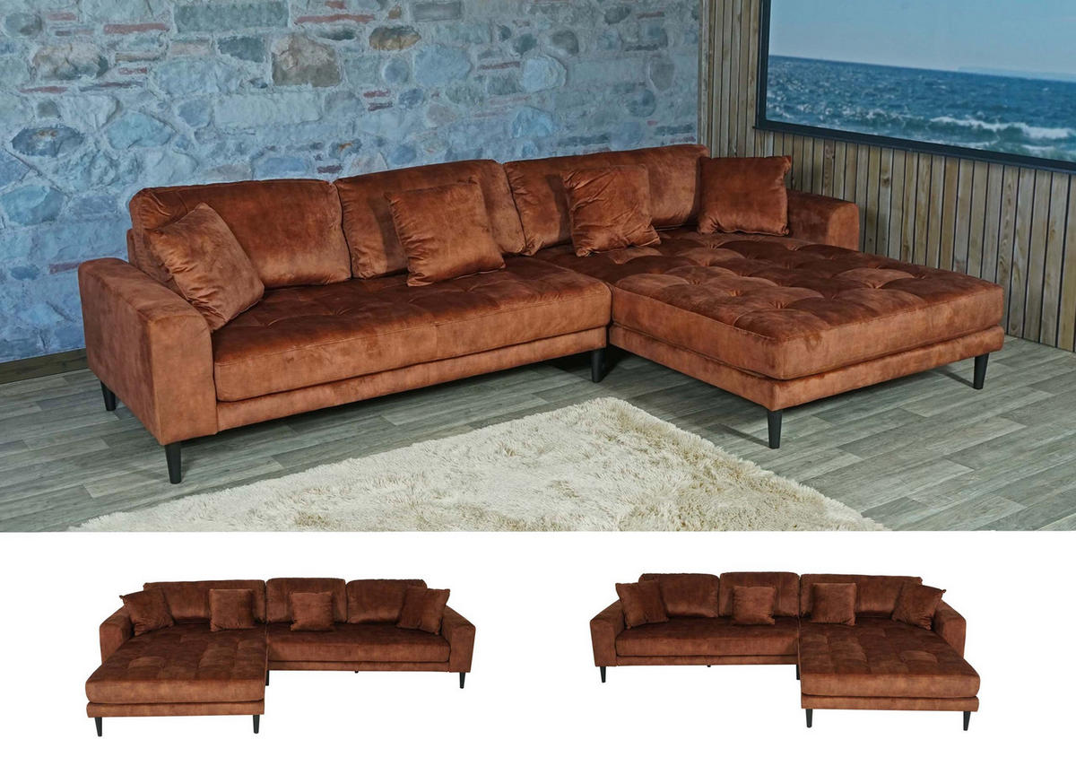 ECKSOFA Bronze - Bronzefarben, Textil (295/178cm) - MCW