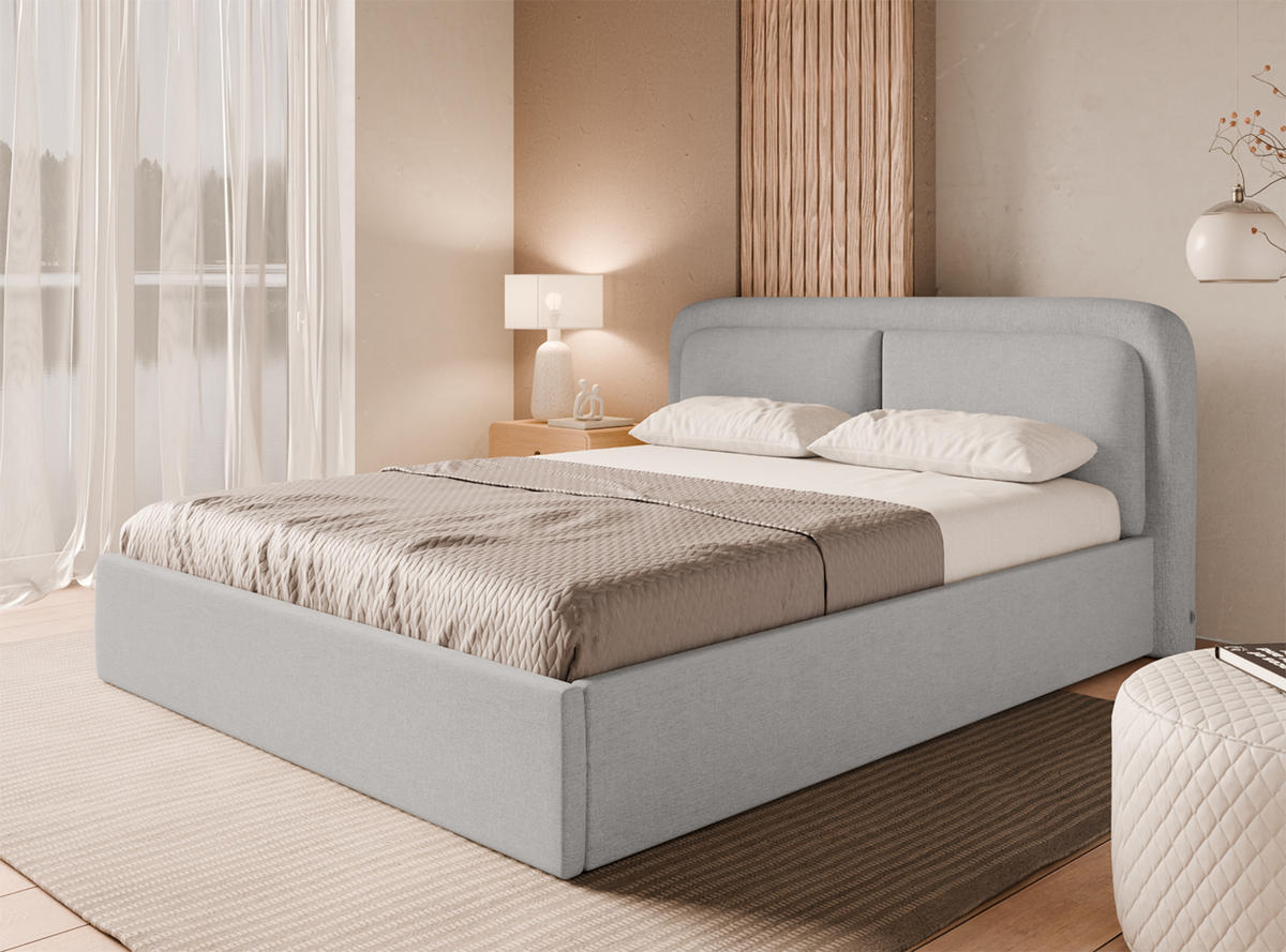 POLSTERBETT Skalo 180x200 cm, Taupe - Taupe, Textil (180/200cm) - Fedve