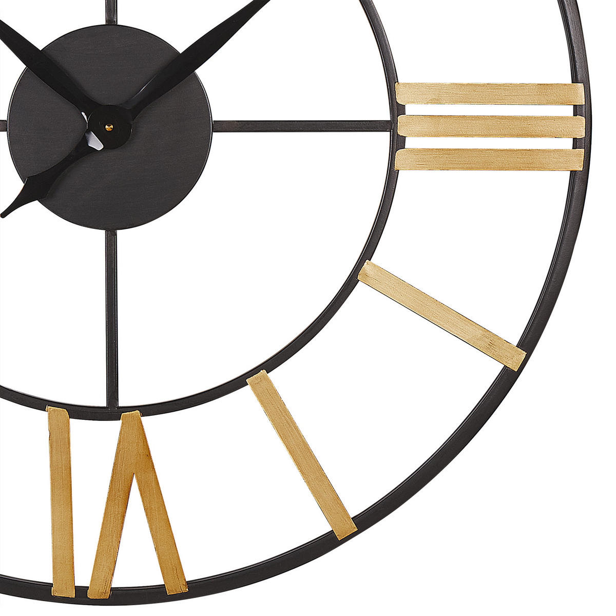 WANDUHR Metall schwarz/gold Valsot - Schwarz, Metall (80/80/3cm) - Beliani