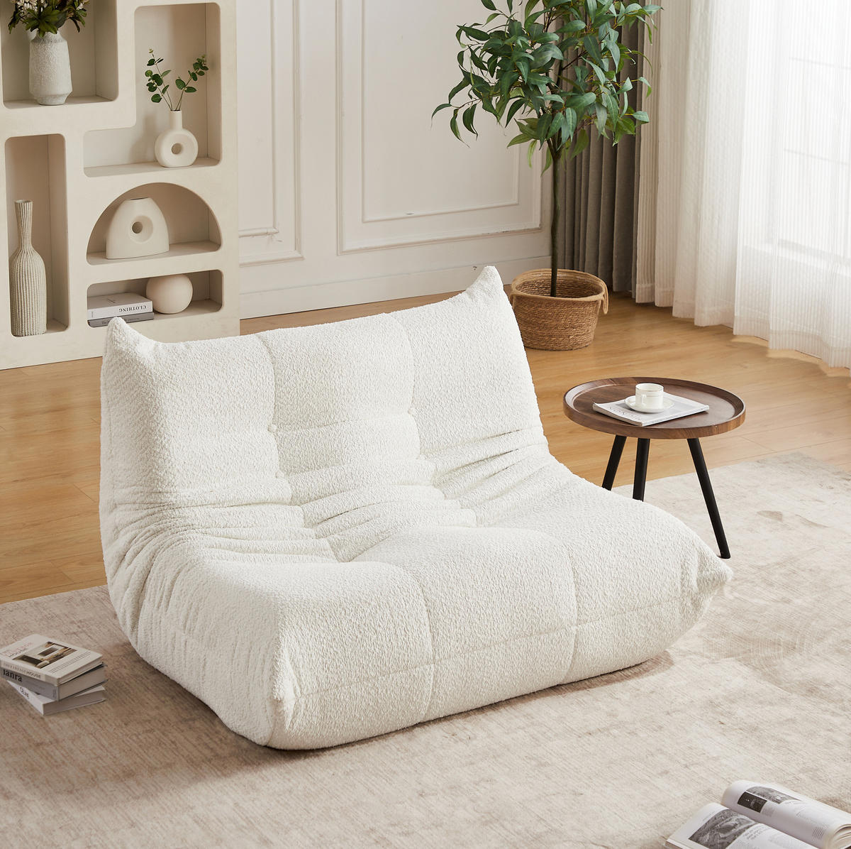SOFA aus Chenille Beige ohne Montage - Beige, Kunststoff (99/83/127cm) - Beauniv