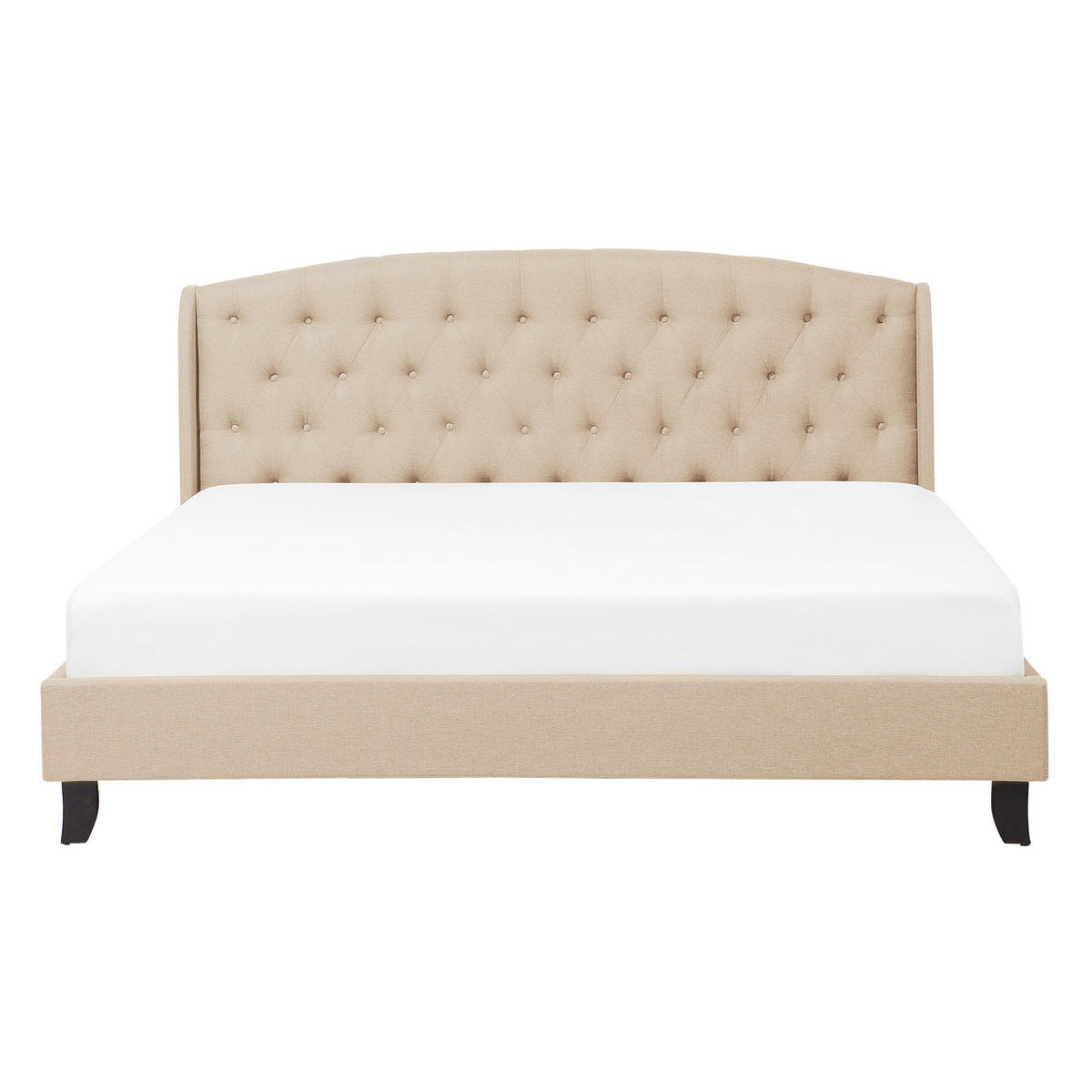 POLSTERBETT 140/200cm Beige Bordeaux - Beige, Textil (140/200cm) - Beliani