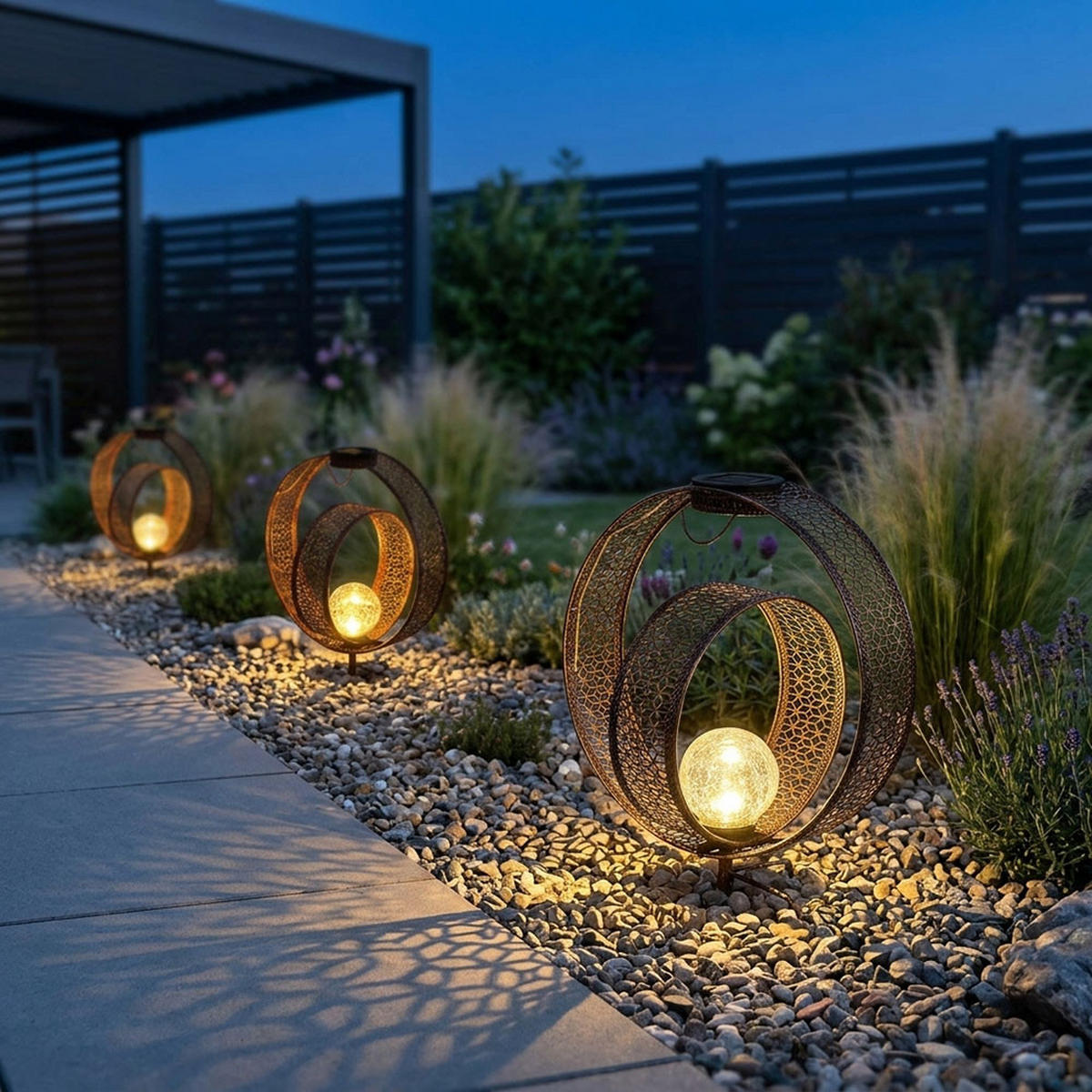 LED AUSSENLEUCHTE Solarleuchte Silber - Silberfarben, Glas (30/20/42cm) - Globo Lighting
