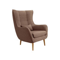 SESSEL Estjano Boucle - Beige/Braun, Holz/Textil (80/106/95cm) - MIRJAN24