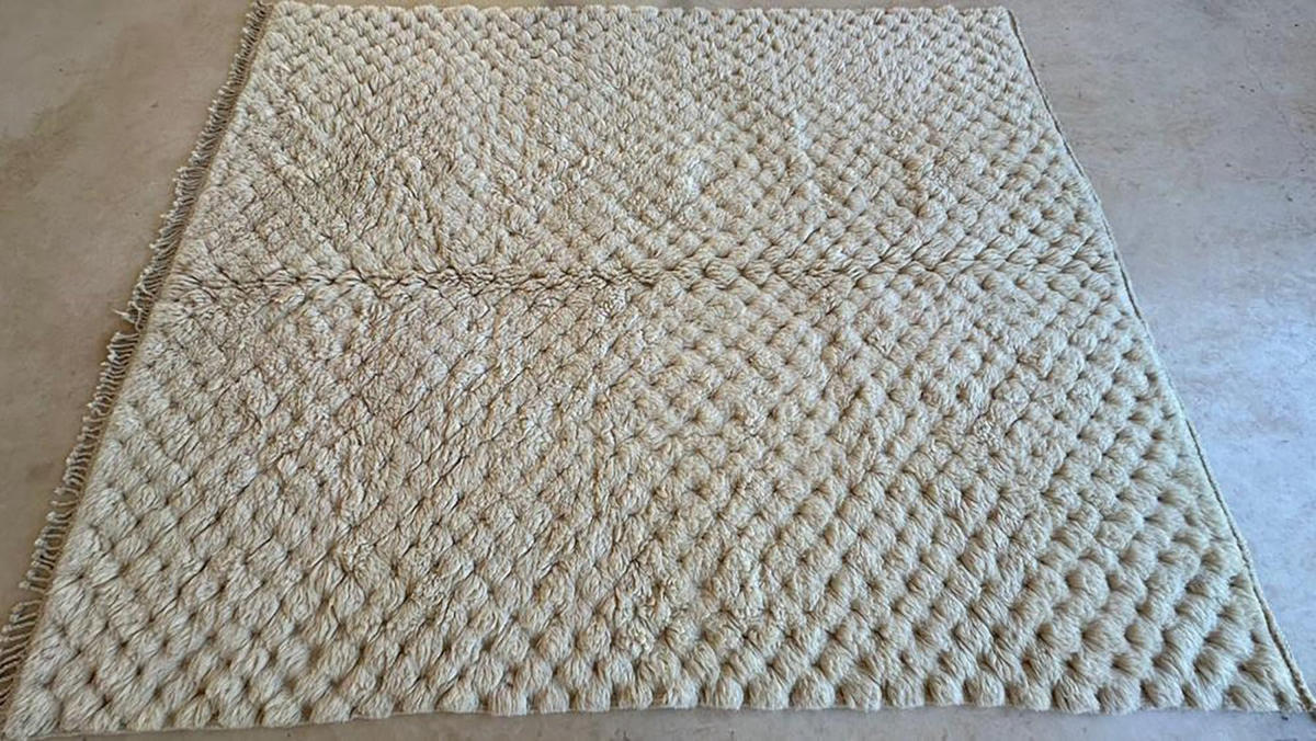 BERBERTEPPICH aus Marokko aus reiner Wolle 200x 300 cm - Beige, Naturmaterialien (200/300cm) - AFK Living