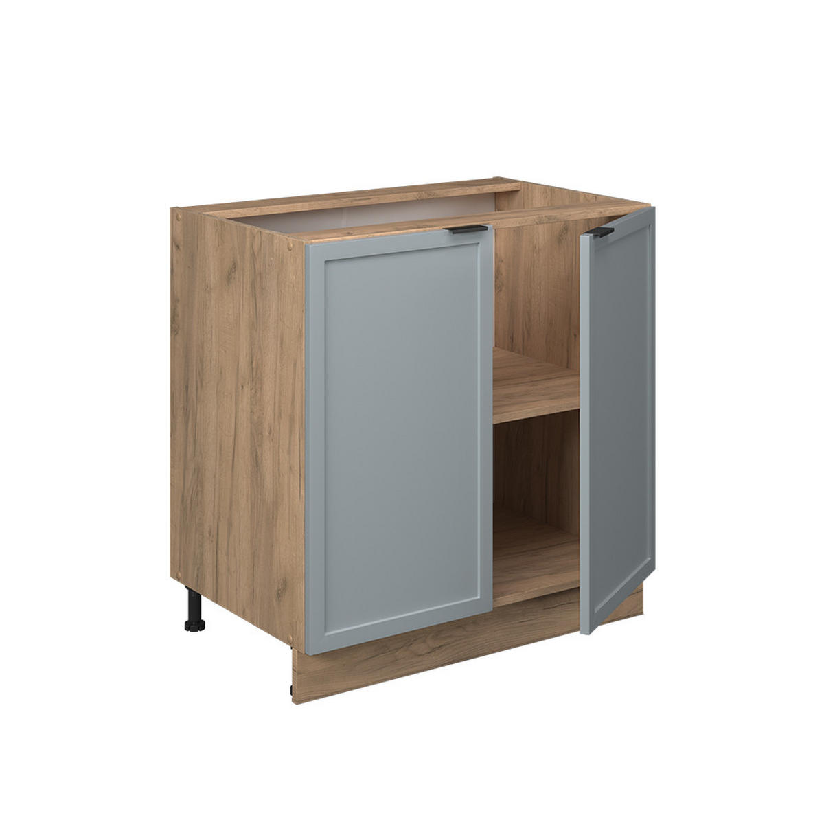 SPÜLENUNTERSCHRANK Fame-Line Hellblau-grau 80 cm mit Regal, AP Eiche - Eiche Wotan/Blaugrau, Holzwerkstoff (80/82/60cm) - Vicco