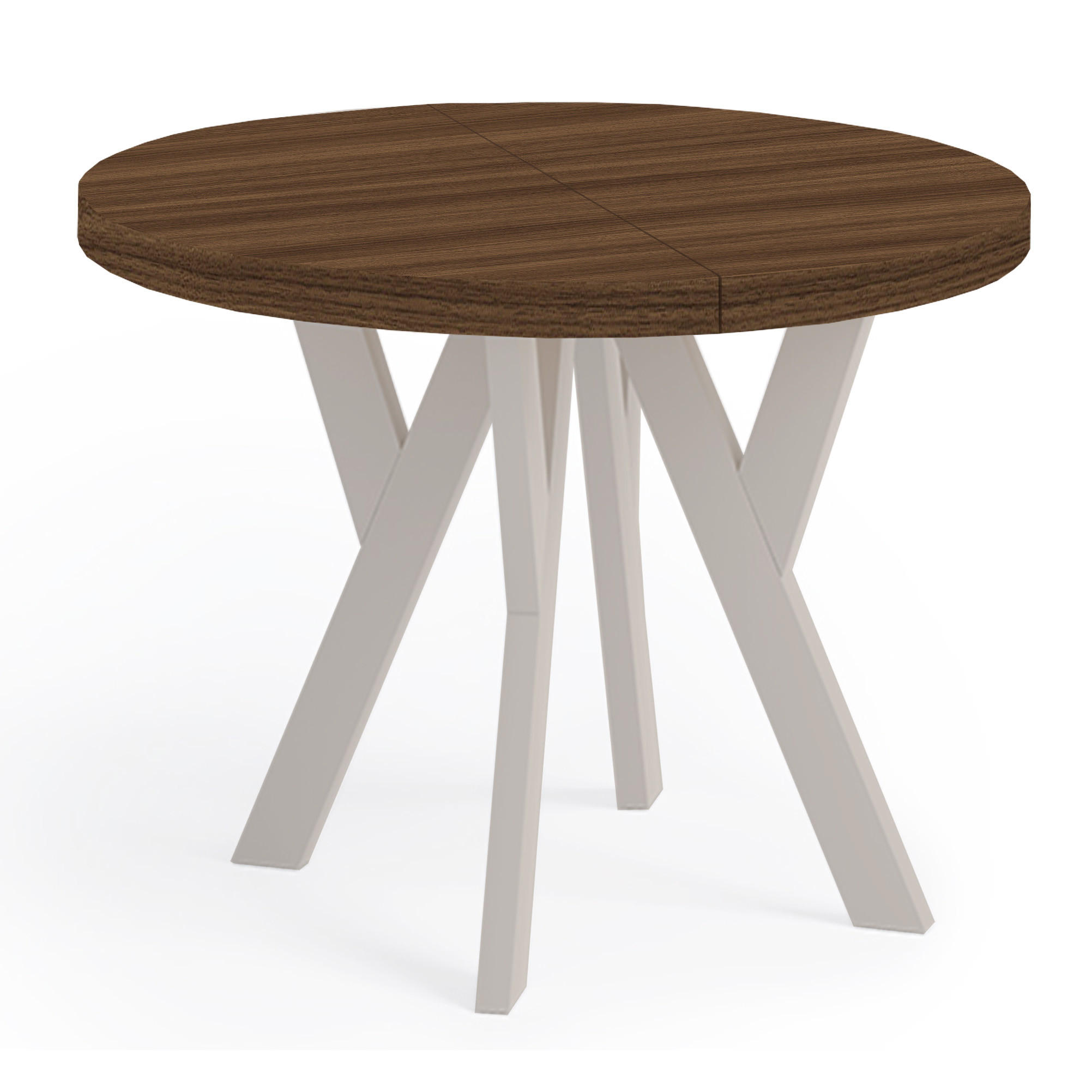 ESSTISCH Runder Ausziehbarer PERO 110/160 Franklin Nuss / Kaschmir - Kaschmir/Dunkelbraun, Holz (160/110/77cm) - Dekori_Interiors