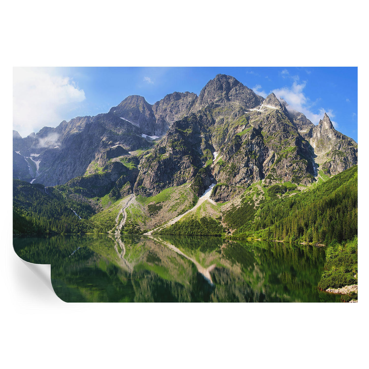 FOTOTAPETE 152x104 cm - Malerische Berge - Blau, Textil (152/104cm) - Wallfluent