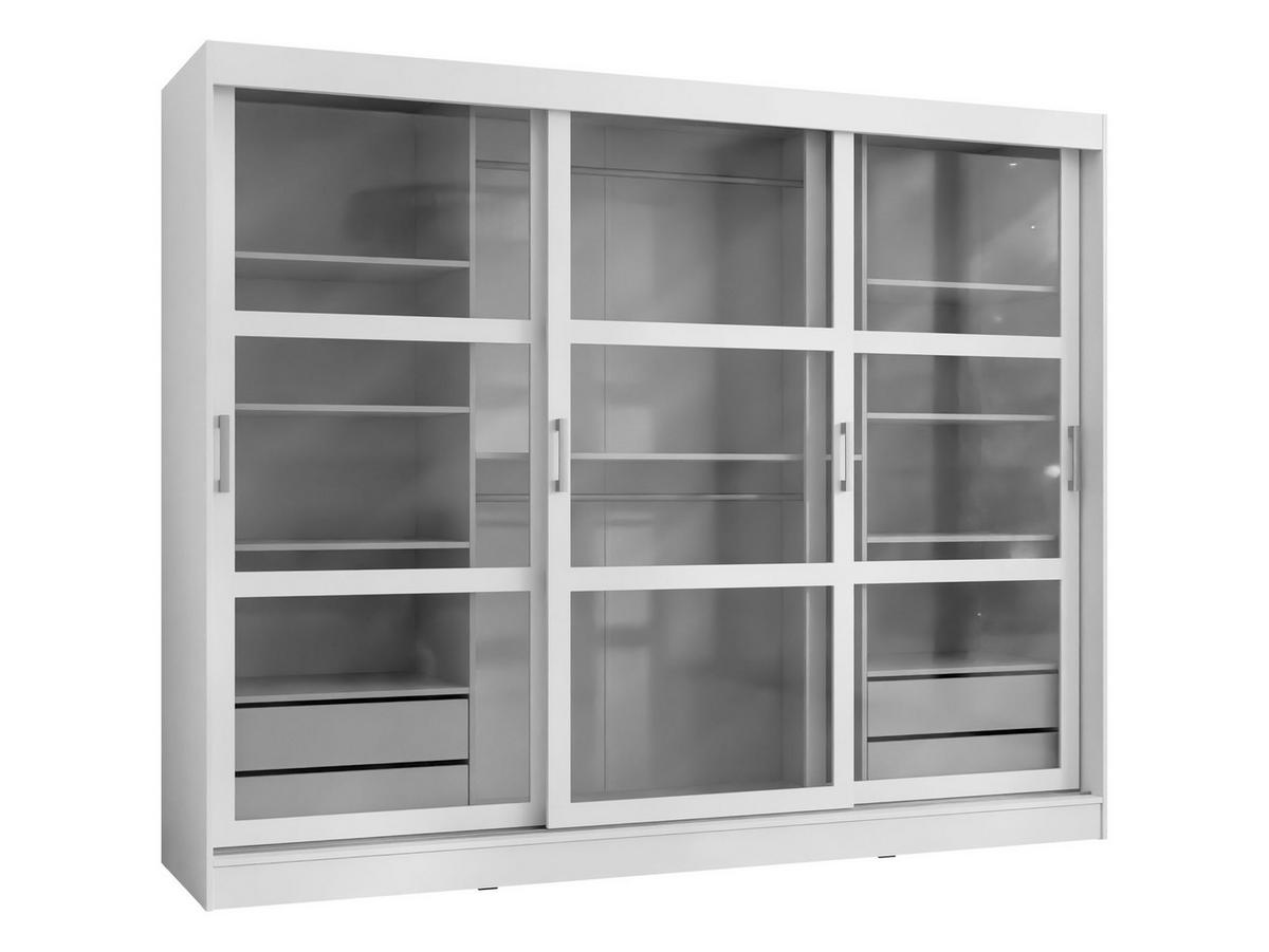 KLEIDERSCHRANK Norlio 250 - Silberfarben/Schwarz, Holzwerkstoff/Kunststoff (250/203/65cm) - MIRJAN24