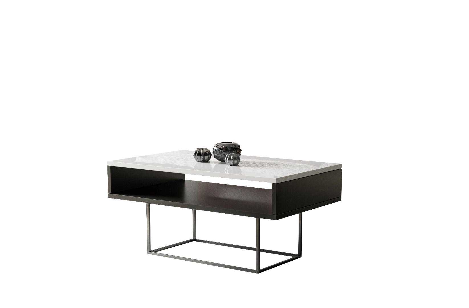 Endo-Moebel Couchtisch Weiß Hochglanz 60x53x100 cm