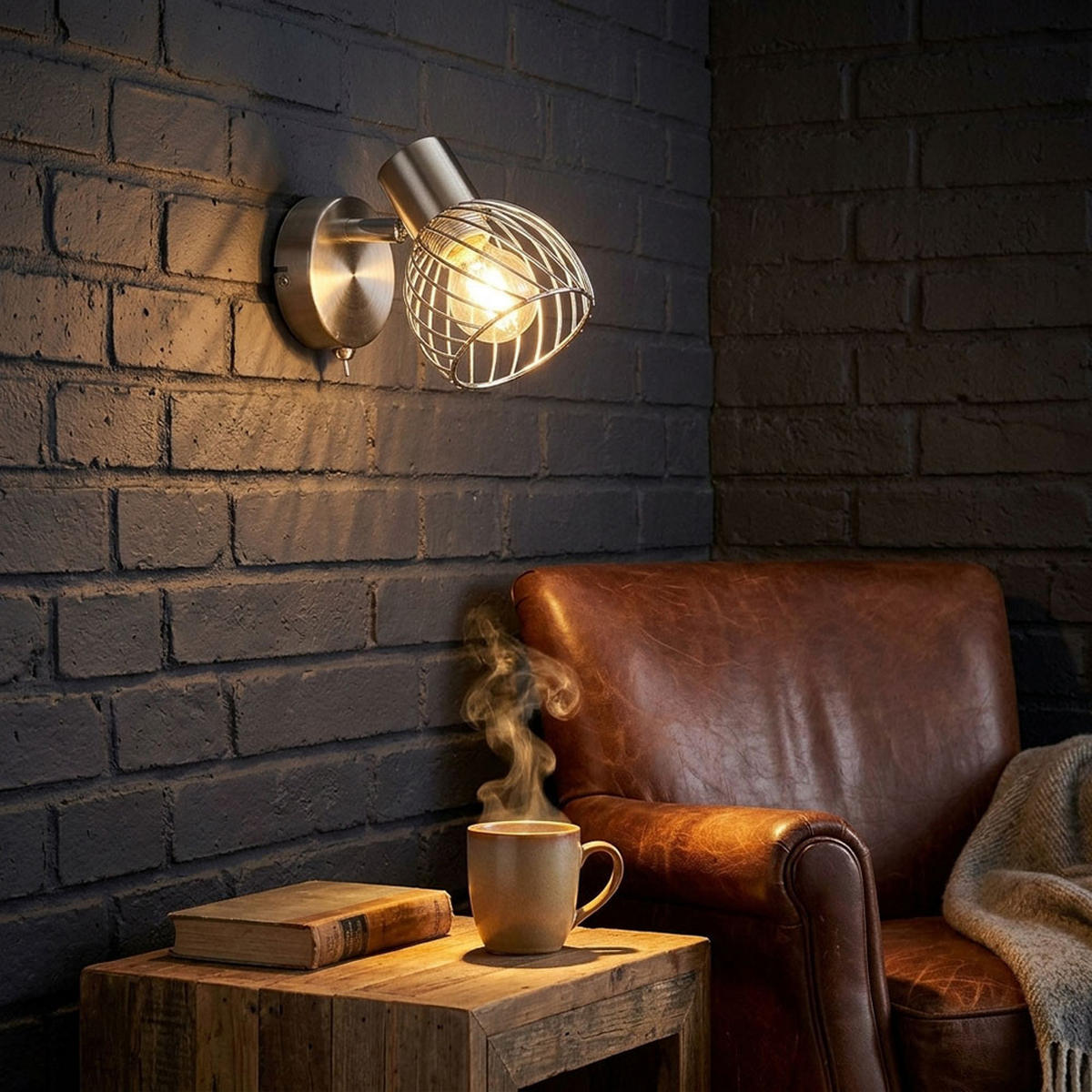 WANDLEUCHTE TEXAS, Chrom, Silber, schwenkbar - Silberfarben, Metall (8/12/12cm) - Globo Lighting