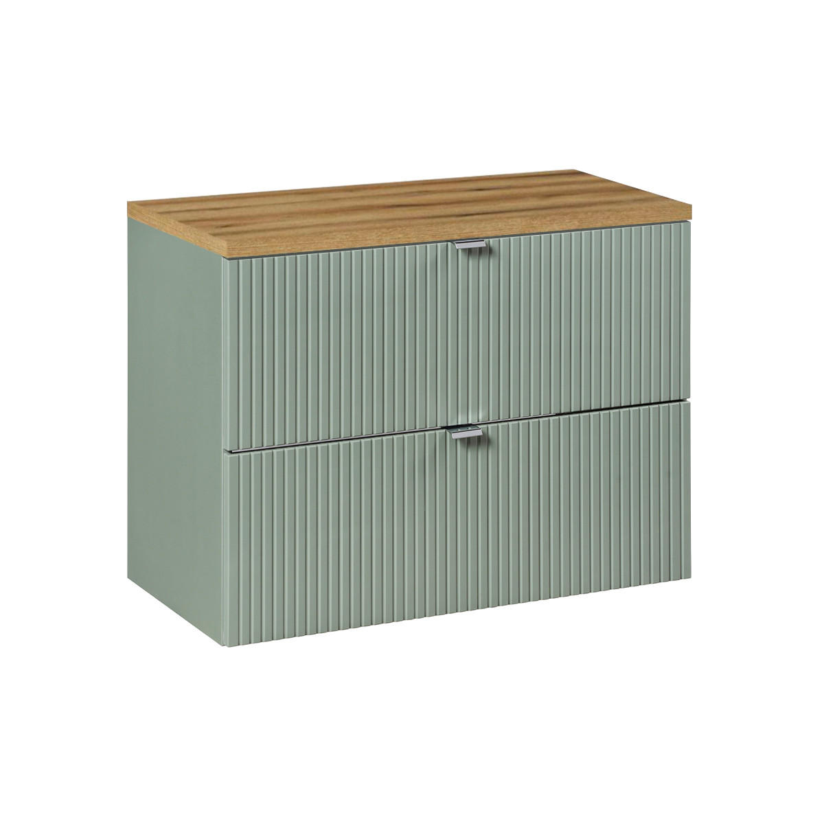 WASCHTISCHUNTERSCHRANK 80.4cm Jade Grün und Holz - Grün, Holzwerkstoff (80.4/59/40cm) - Petits-meubles