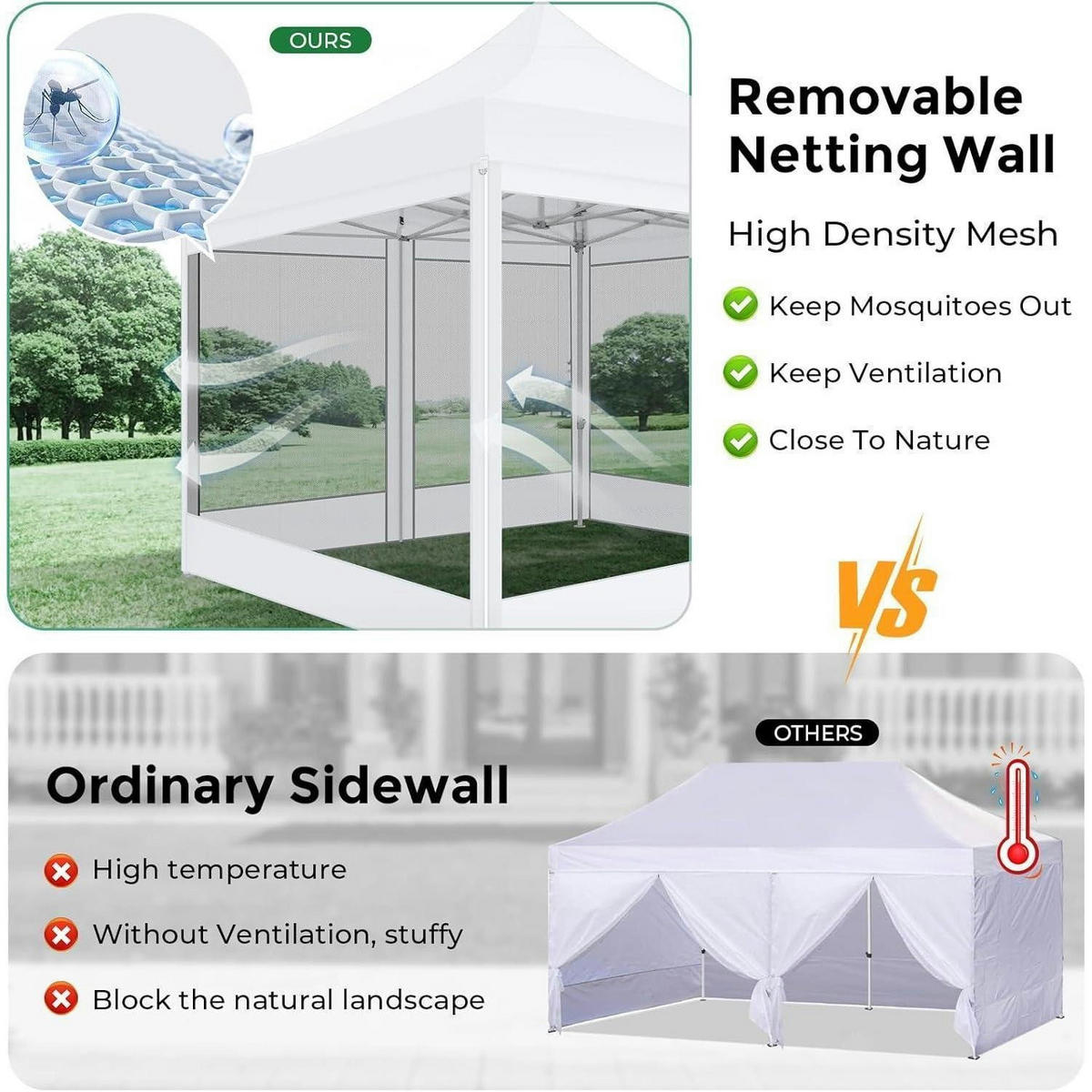 FALTPAVILLON 3x3m Wasserdicht mit 4 Seitenwänden und Moskitonetz - Weiß, Textil (300/335/300cm)