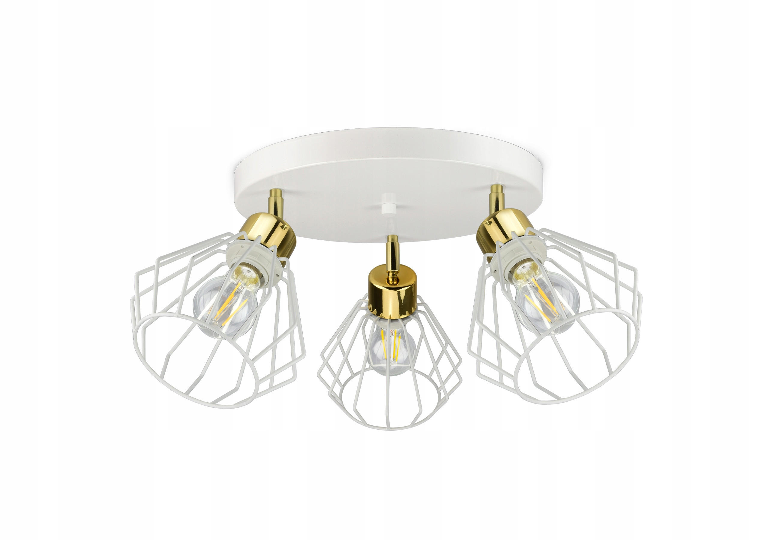 kiki design Deckenleuchte Weiß, Gold 45x25x45 cm