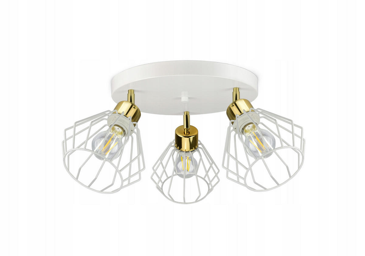DECKENLEUCHTE LOFT - Goldfarben/Weiß, Metall (45/45/25cm) - kiki design