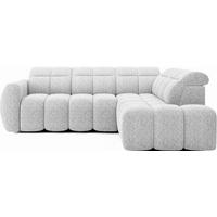 ECKSOFA mit elektrischem Sitzvorschub, Bettkasten und verstellbare Kopflehnen - Hellgrau, Naturmaterialien/Textil (208/258cm) - Eltap