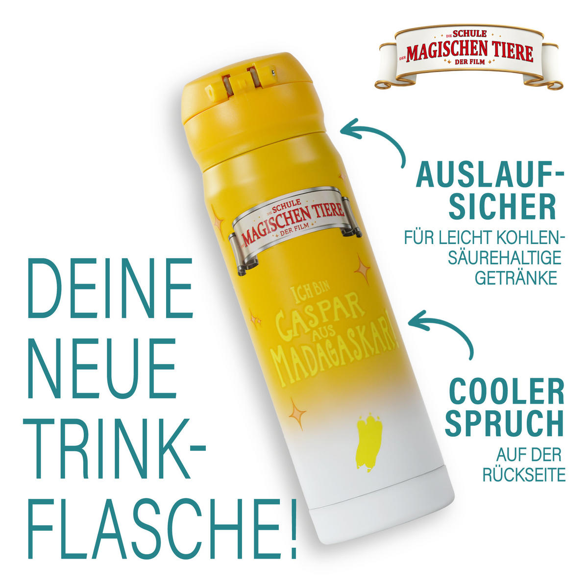 TRINKFLASCHE Kinder 380 ml - Gelb, Kunststoff (0.38L)