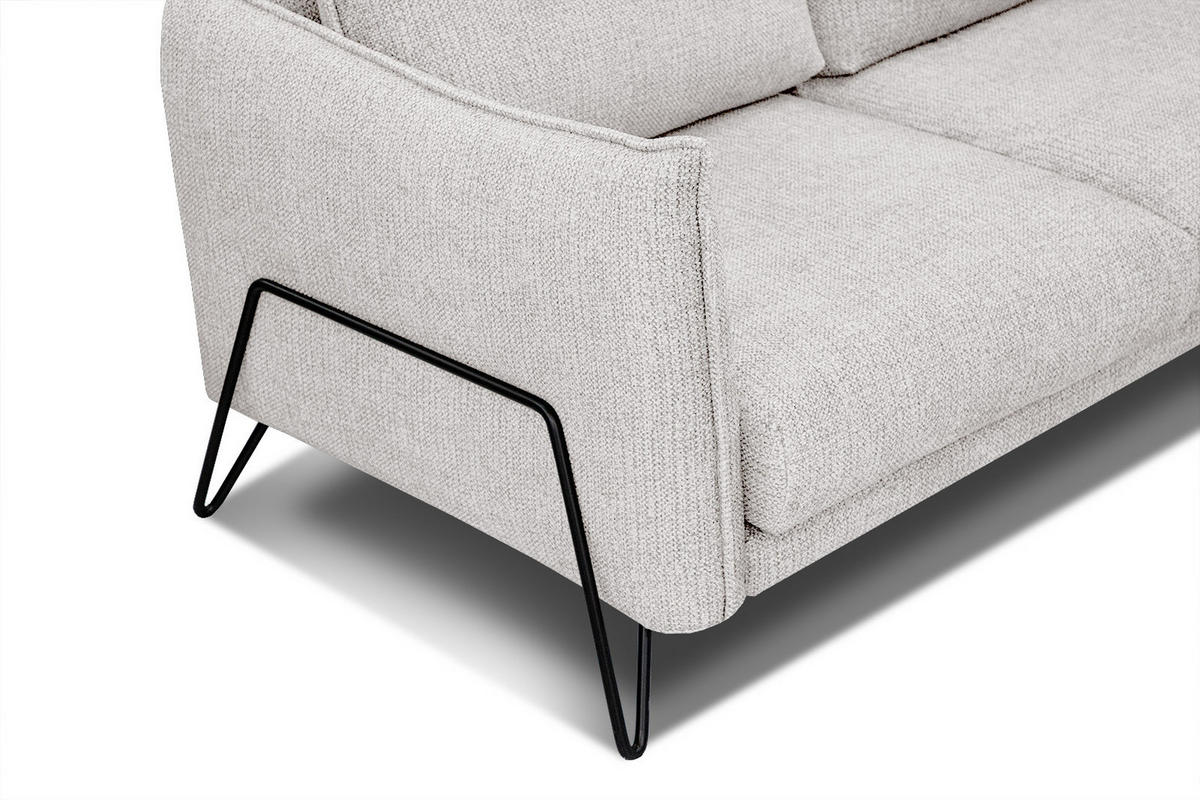 ECKSOFA HOSTEN 4-Sitzer, creme - Creme/Schwarz, Holzwerkstoff/Textil (158/269cm) - Courtois Laville