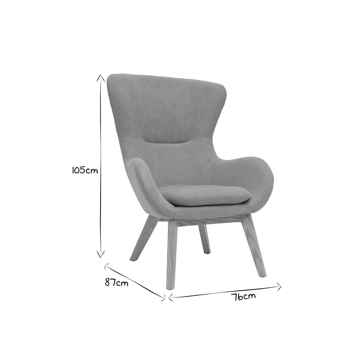 SESSEL Samt Senfgelb ESKUA - Gelb, Textil (87/105/76cm) - Miliboo