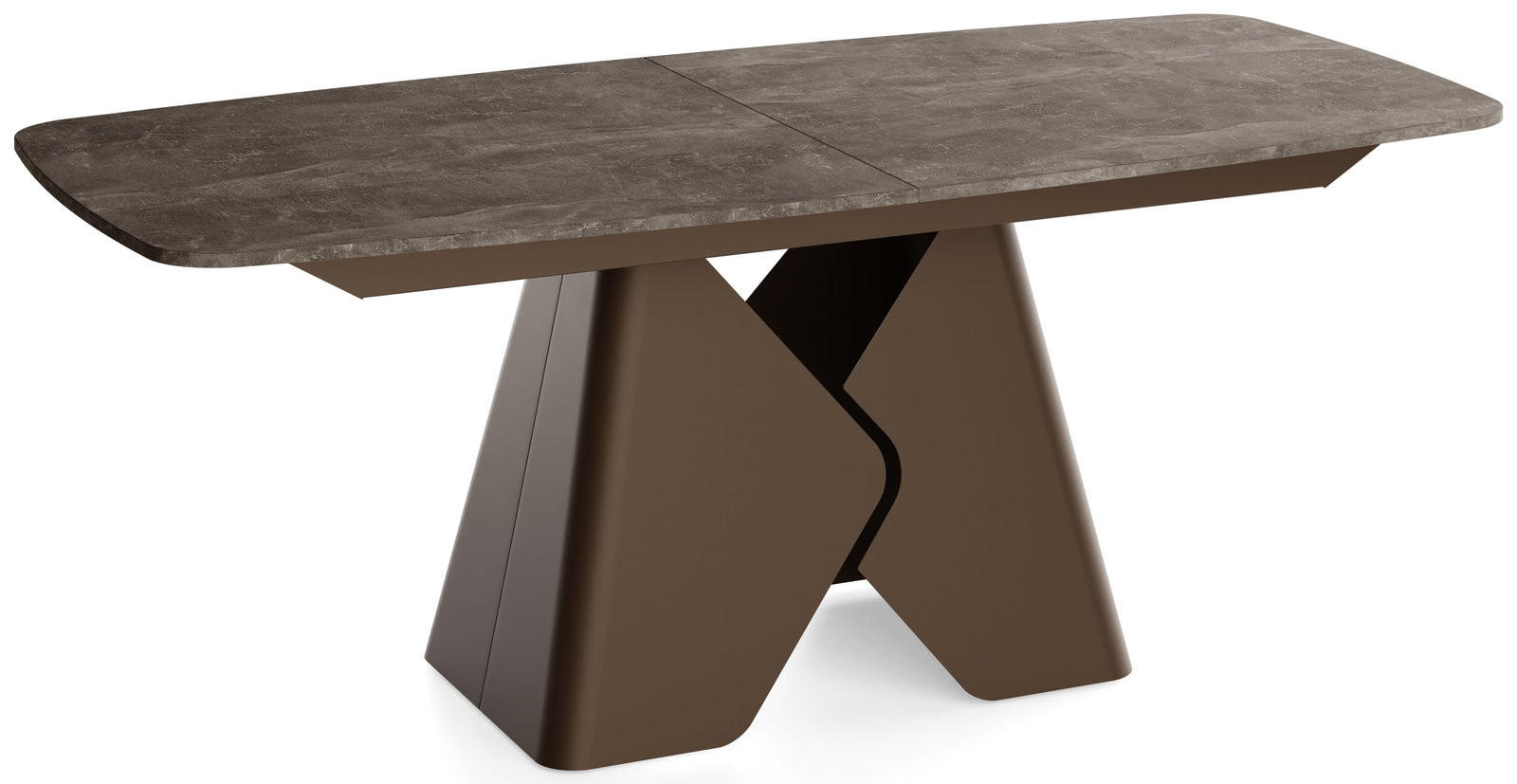 ESSTISCH Vanta rechteckig ausziehbar verlängerbar mit Braunem Metallgestell, Beton Dunkelgrau 180-270/90/76 cm - Dunkelgrau/Braun, Holzwerkstoff/Metall (90/270/76cm) - WFL GROUP