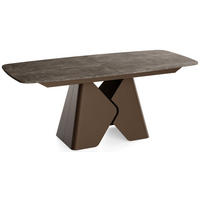ESSTISCH Vanta rechteckig ausziehbar verlängerbar mit Braunem Metallgestell, Beton Dunkelgrau 180-270/90/76 cm - Dunkelgrau/Braun, Holzwerkstoff/Metall (90/270/76cm) - WFL GROUP
