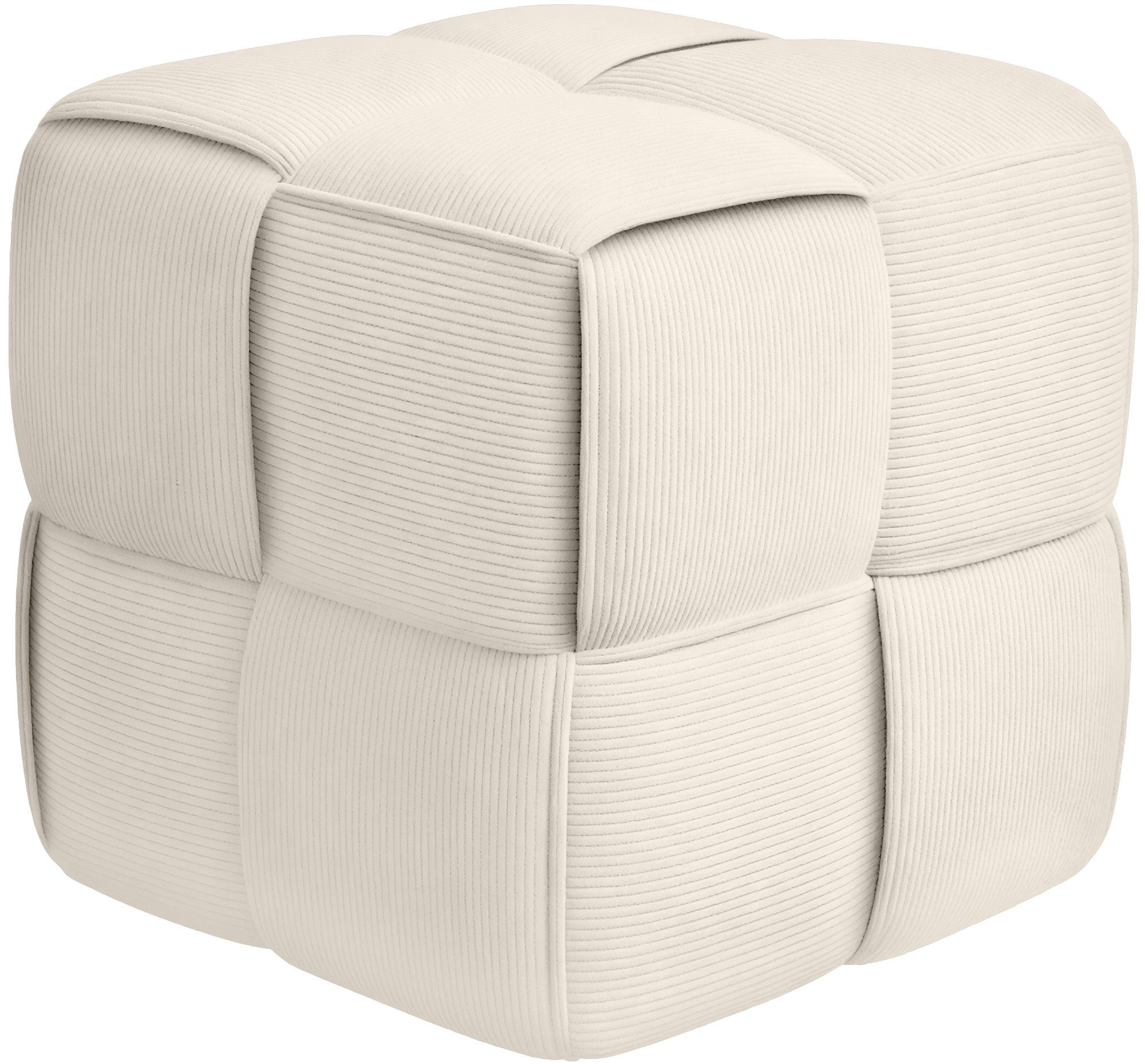 Deluke Sitzhocker Creme 40x40x40 cm