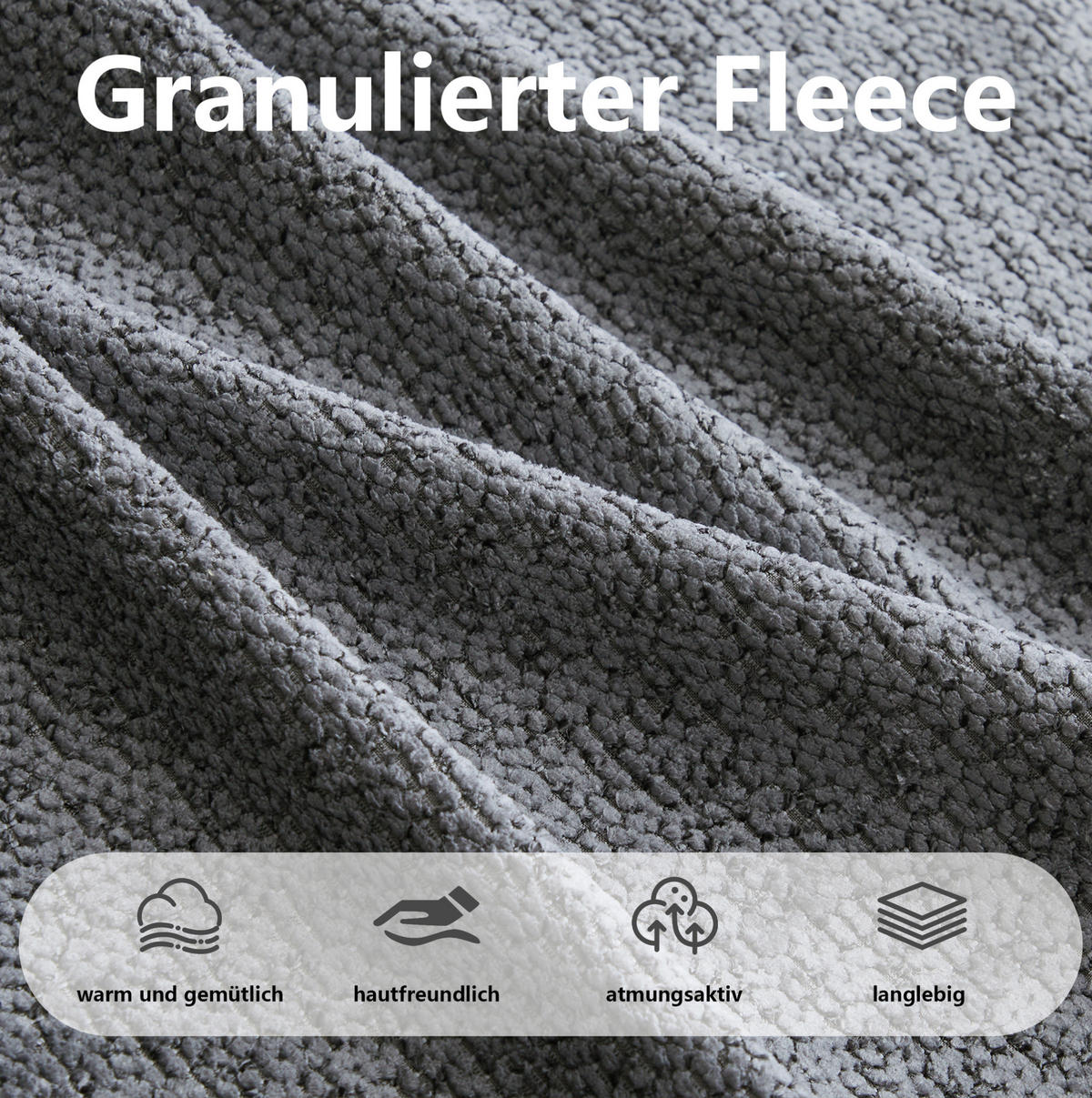 SOFA in Grau mit Ottoman und flexibler Stellvariante - Grau, Textil (104/79/288cm) - Flora Grace