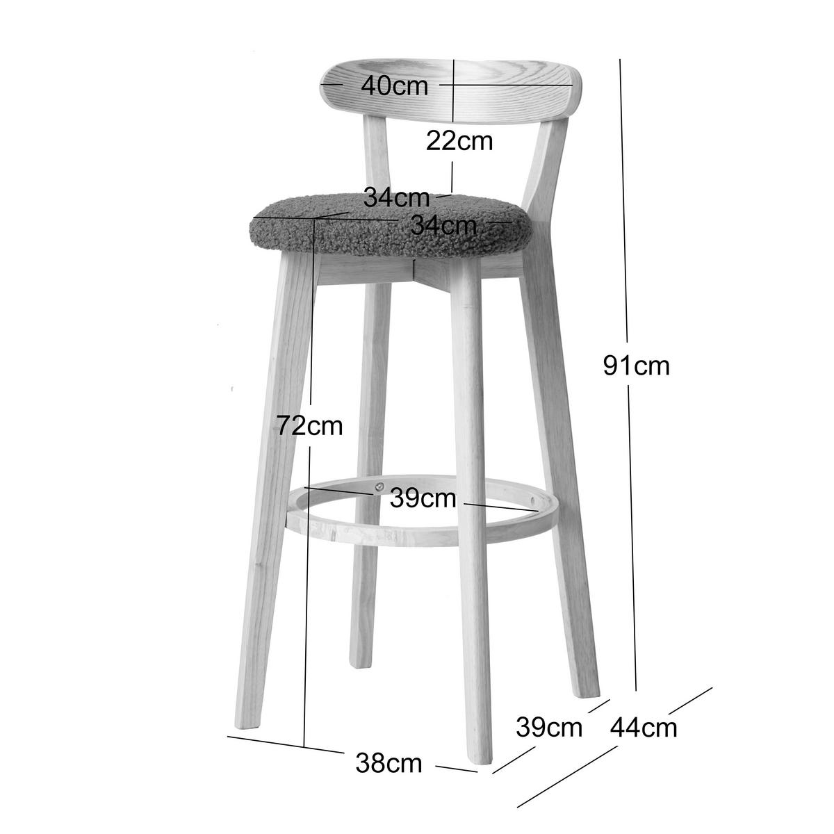 BARHOCKER 2er-Set Stoff Terrakotta - Rot, Textil (38/92/42cm) - Nordlys