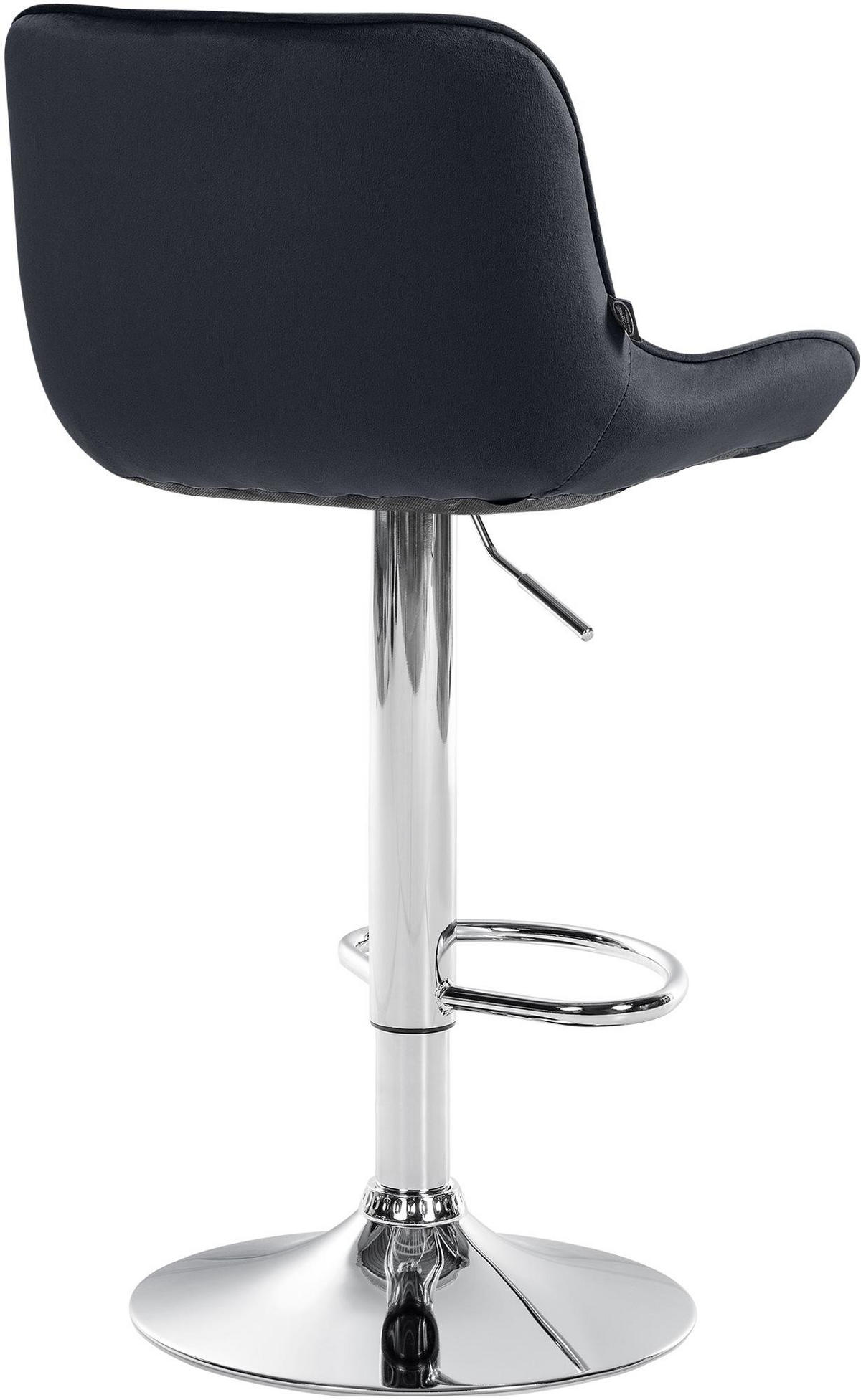 BARHOCKER Samt schwarz - Chromfarben/Schwarz, Textil/Metall (49/85/51cm) - CLP