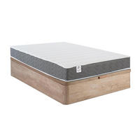 MATRATZE und Bettgestell mit Lattenrost und Bettkasten - 1 Person - stoff - naturfarben hell Heaven - Naturfarben, Holz/Holzwerkstoff (120/200cm) - Vente-Unique