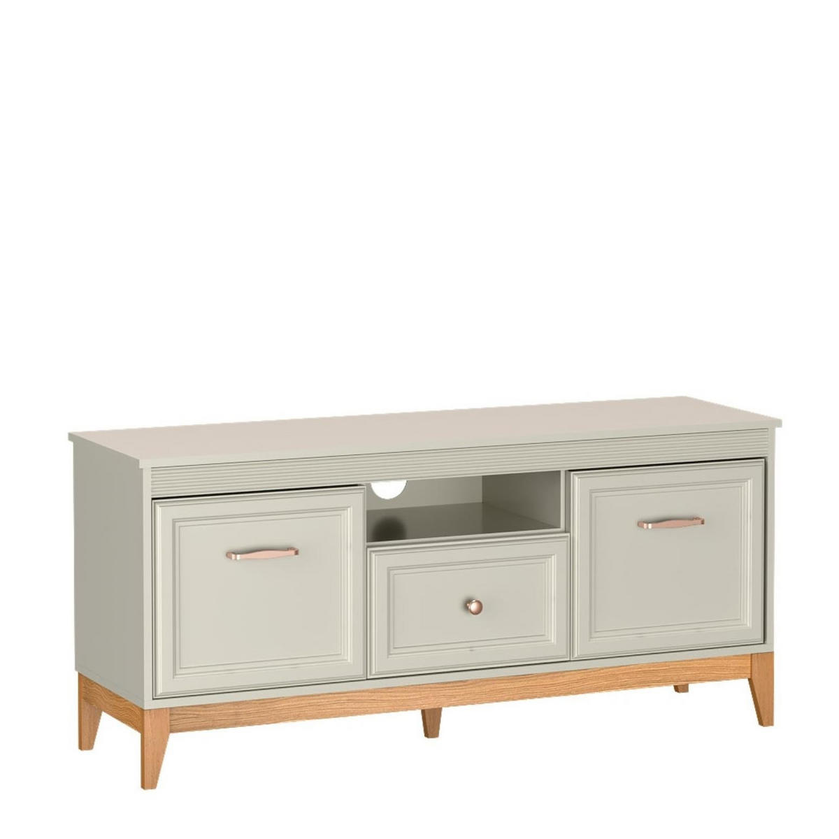 RTV-SCHRANK Windsor Kaschmir, Dreitüriger TV-Tisch mit Schublade - Kaschmir, Holzwerkstoff (136/62/41cm) - Bettso